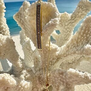 Elegant Gold bar of like diamonds Silver Women's Bracelet